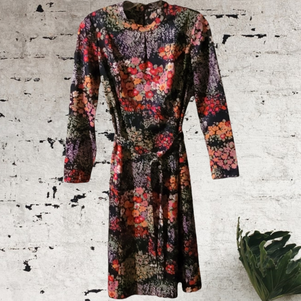 70'S MAXI DRESS, 100% POLYESTER, SIZE 12, ILGWU MADE